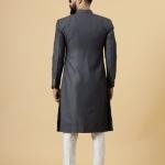 Classic Charcoal Grey Achkan for Men | Elegant Ethnic Wear | Jaipurio